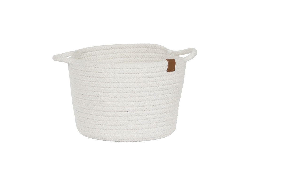 CESTA  ALGODON 19X19X12 CON ASAS BLANCO